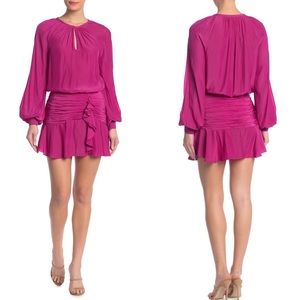 NWT Ramy Brook Pink Drop Waist Ruffle Dress